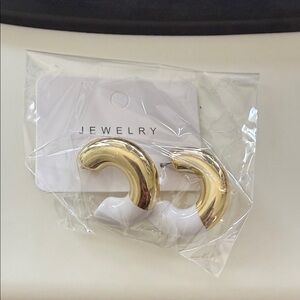 Chic Gold and White Earrings
